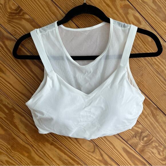 ATHLETA Reverse Layering Crop Sports Bra White - Picture 7 of 9